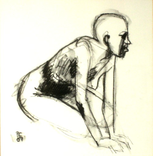Life drawing of a model.